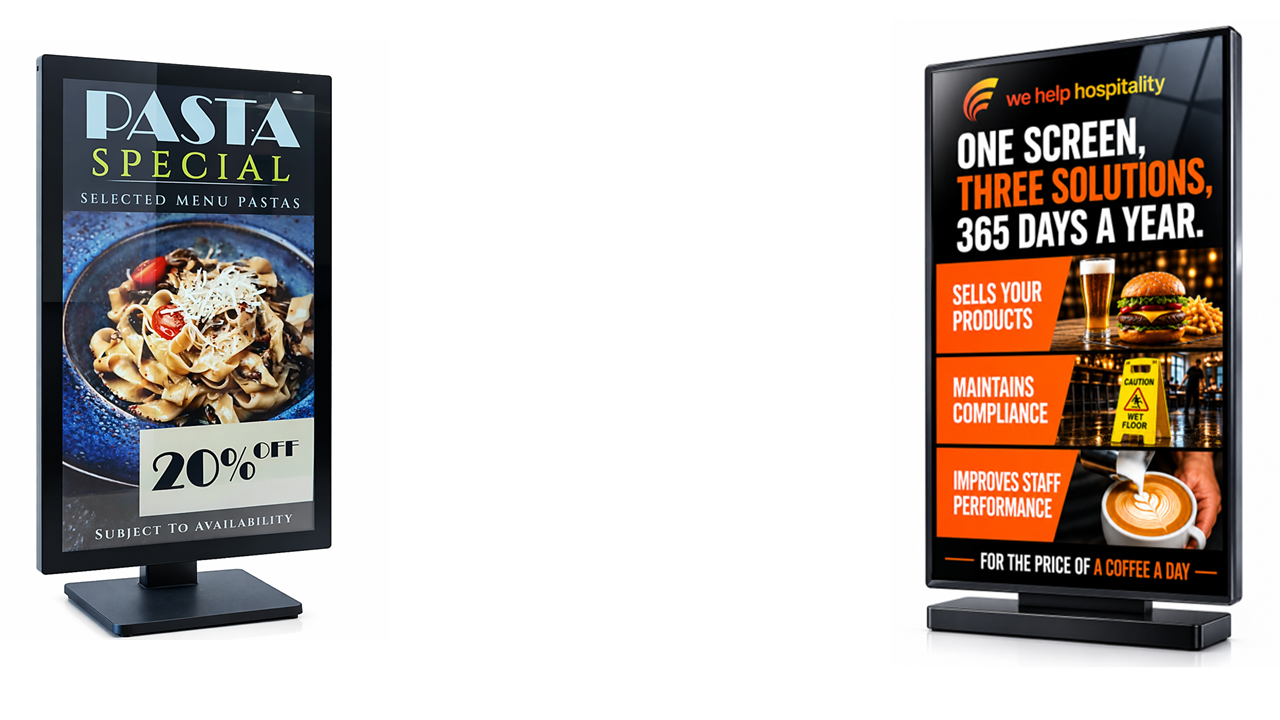 We Help Hospitality — digital support and coaching on screens in your venue, 365 days a year
